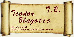 Teodor Blagotić vizit kartica